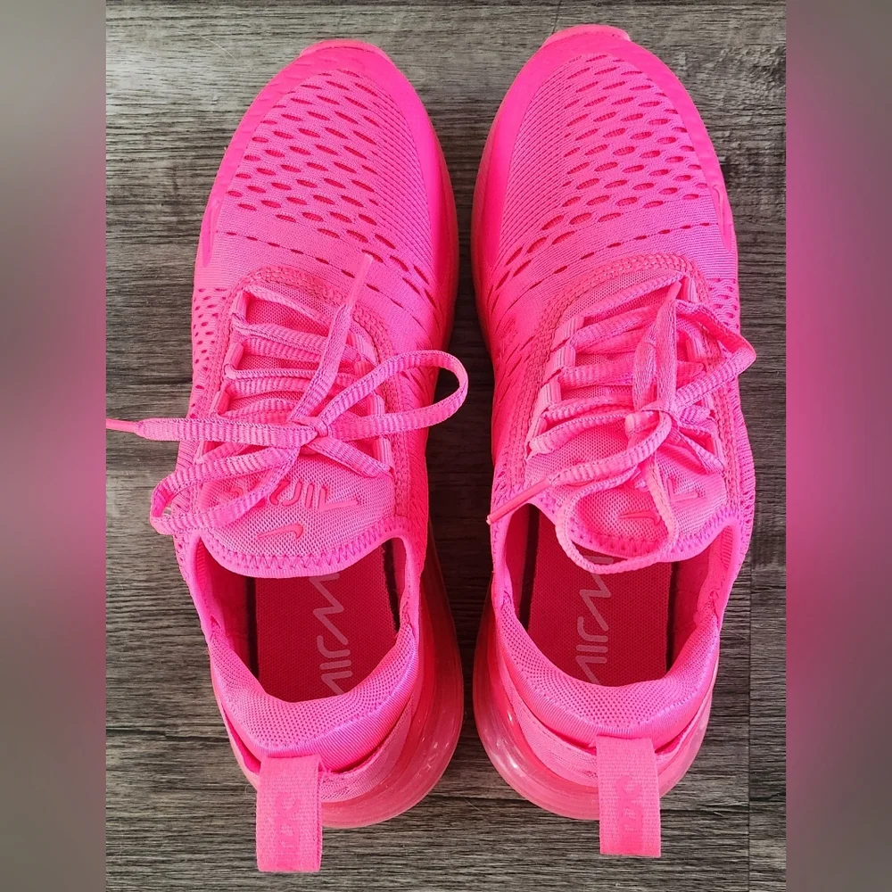*NEAR NEW* Nike Airmax Air Max 270 Sz 8.5 Vibrant Neon Bright Hyper Triple Pink - Picture 6 of 12